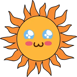 Sun Face Kawaii Stickdatei
