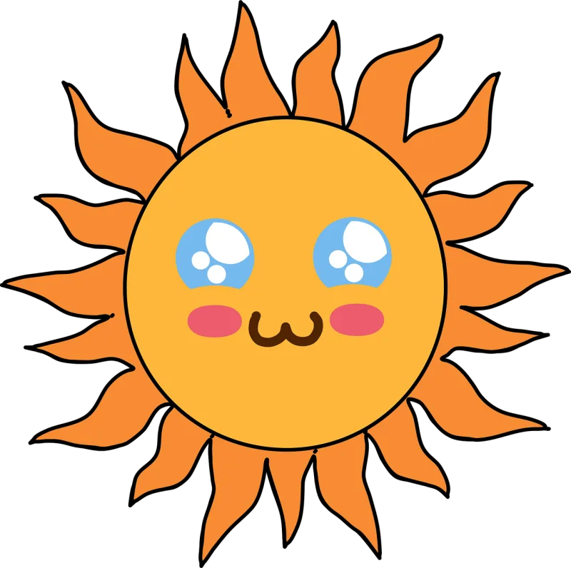 Sun Face Kawaii Stickdatei – Natur