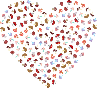 Mushrooms Fungus Heart Stickdatei