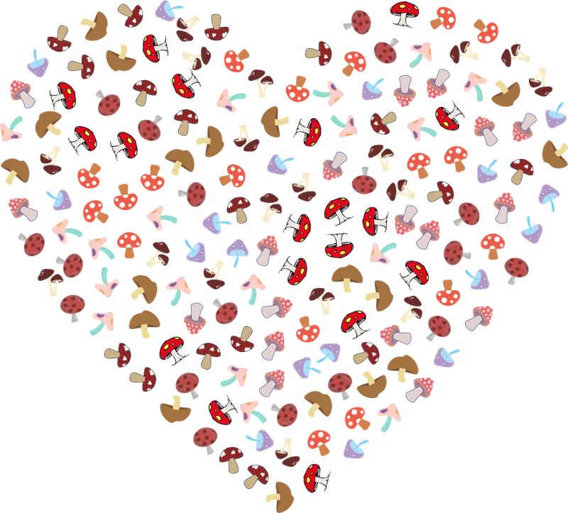 Mushrooms Fungus Heart Stickdatei – Natur