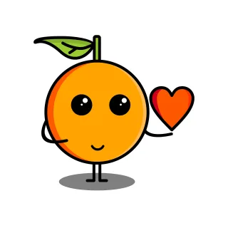 Orange Heart Love Stickdatei