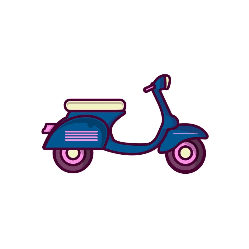 Motorcycle Scooter Vehicle Stickdatei – Fahrzeuge