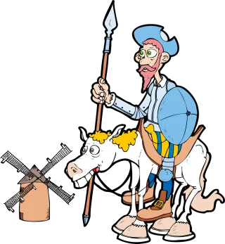 Don quixote Windmill Character Stickdatei