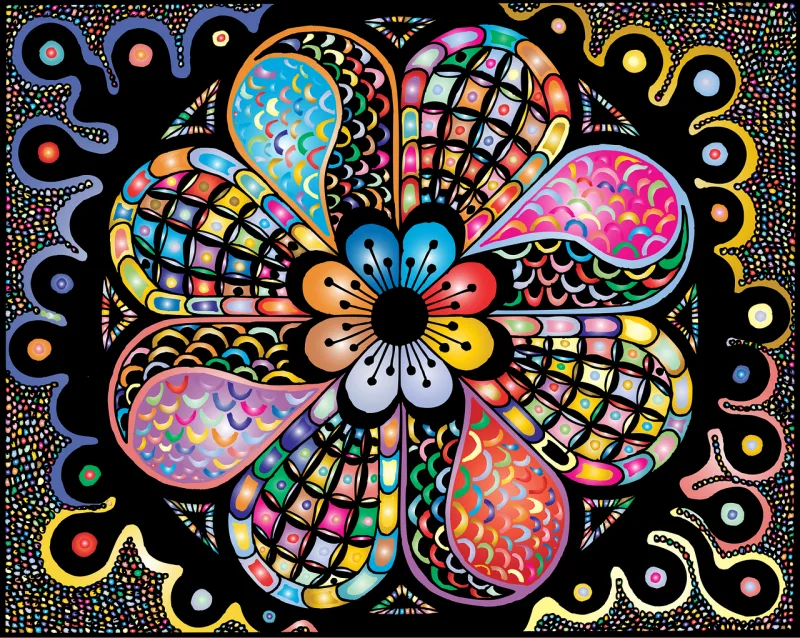 Mandala Zentangle Doodle Stickdatei – Kinder