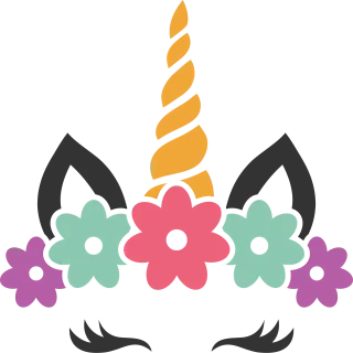 Unicorn Face Flowers Stickdatei