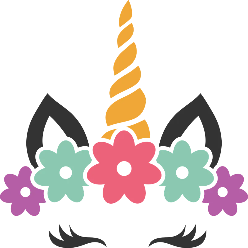 Unicorn Face Flowers Stickdatei – Kinder