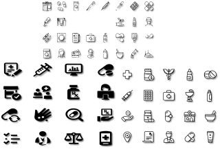 Medical Medicine Icons Stickdatei – Herzen & Liebe
