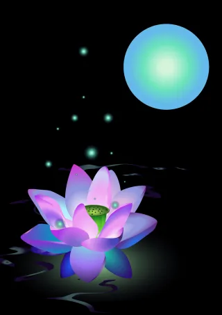 Fantasy Lotus Moon Stickdatei