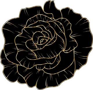 Rose Flower Black Stickdatei – Blumen