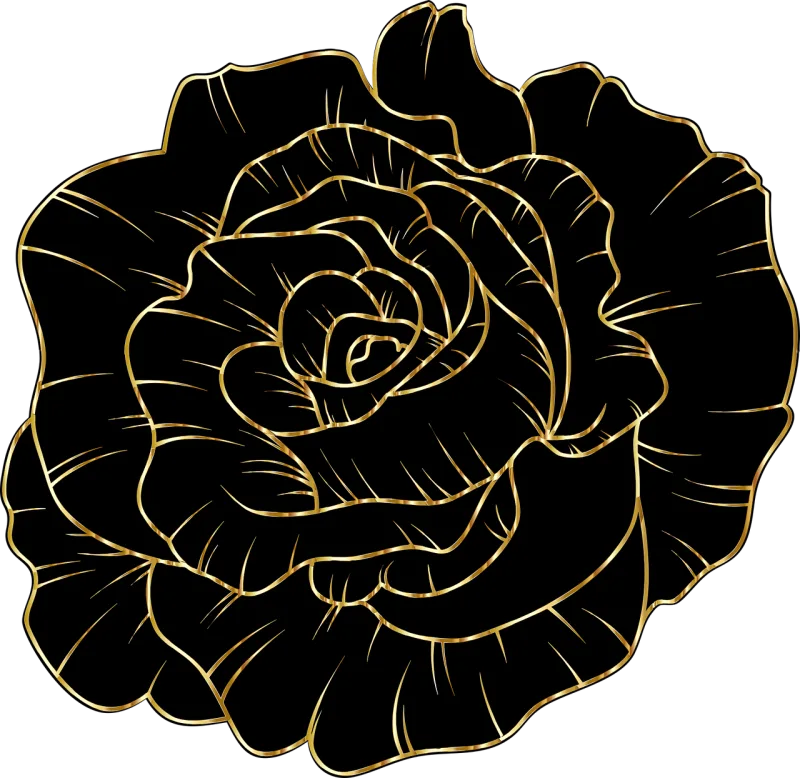 Rose Flower Black Stickdatei – Blumen