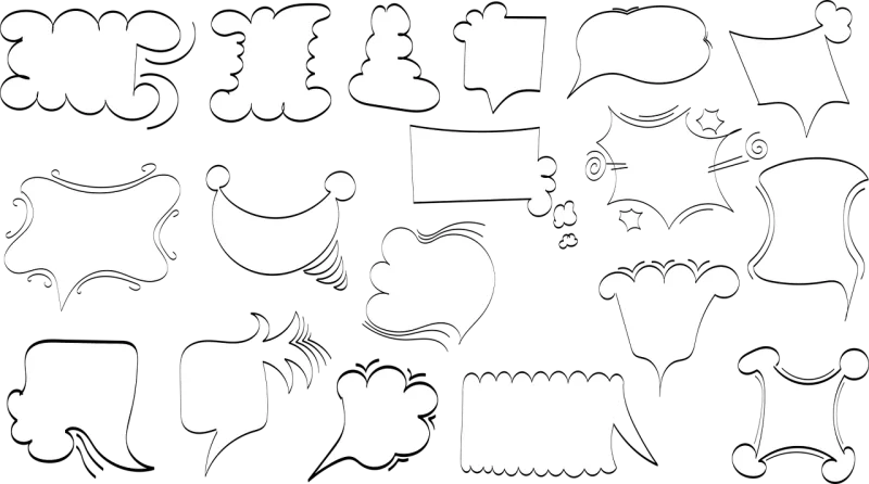 Speech balloons Dialog Comic Stickdatei – Kinder