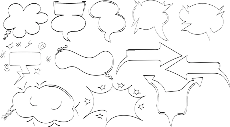 Speech balloons Dialog Comic Stickdatei – Kinder