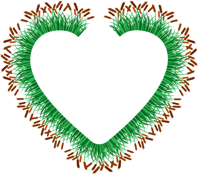 Grass Frame Heart Stickdatei – Herzen & Liebe