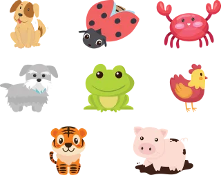 Animals Cartoon Collection Stickdatei