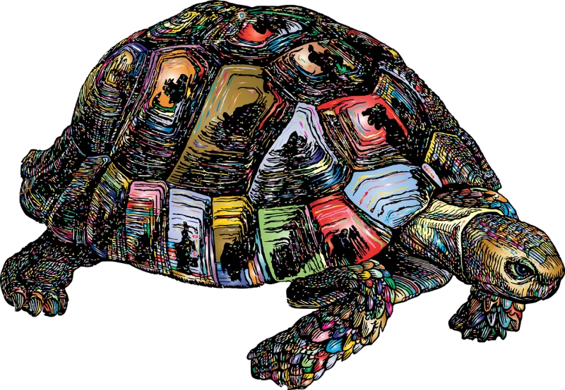Tortoise Animal Colorful Stickdatei – Tiere