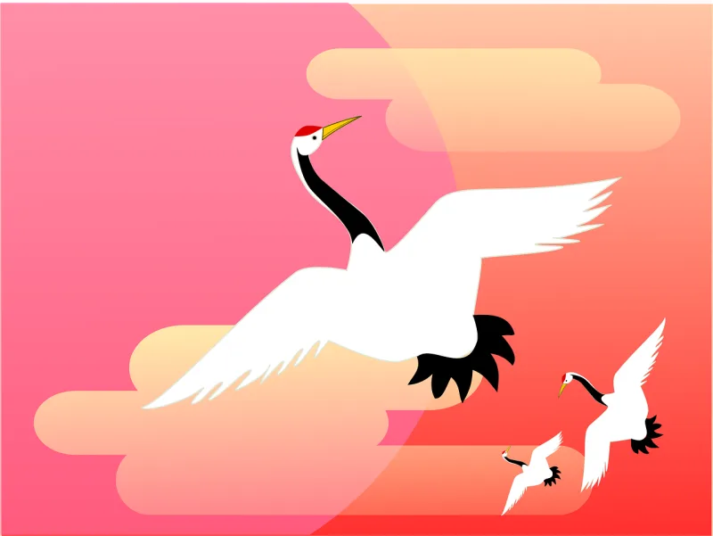Crane Asahi Cloud Stickdatei – Natur