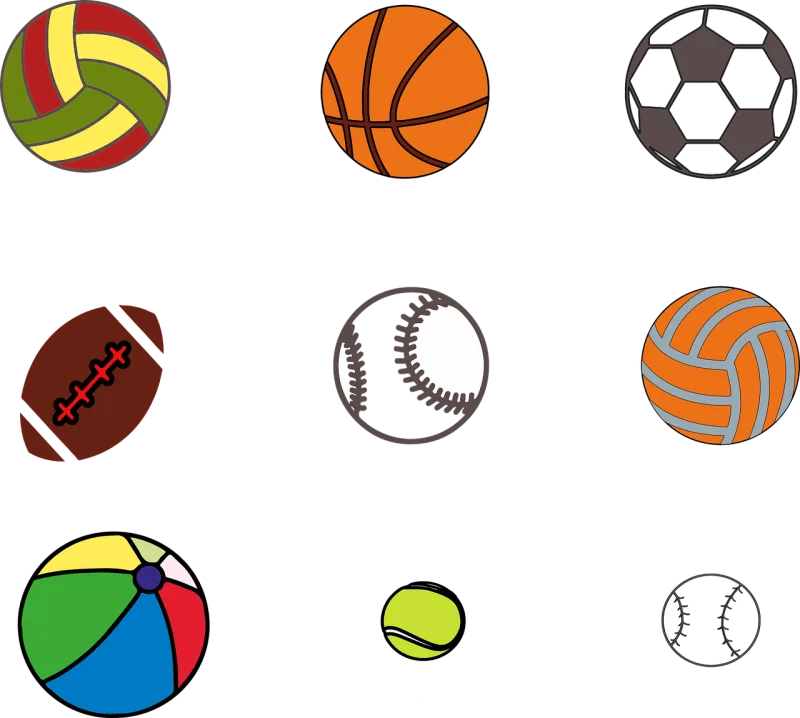 Balls Sports Icon Stickdatei – Sport