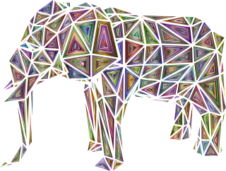 Elephant Animal Low poly Stickdatei – Tiere