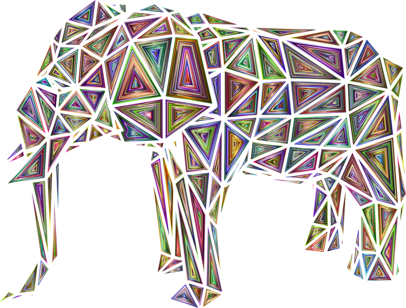 Elephant Animal Low poly Stickdatei – Tiere