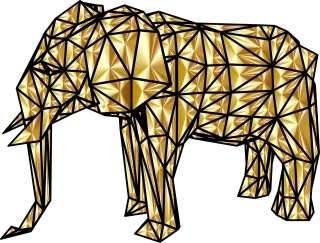 Elephant Animal Low poly Stickdatei