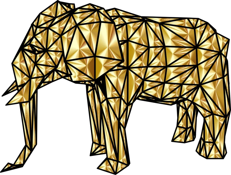 Elephant Animal Low poly Stickdatei – Tiere