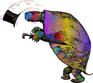 Tortoise Top hat Umbrella Stickdatei