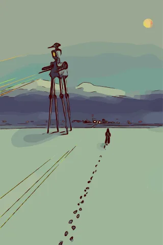 Man Robot Laser Stickdatei