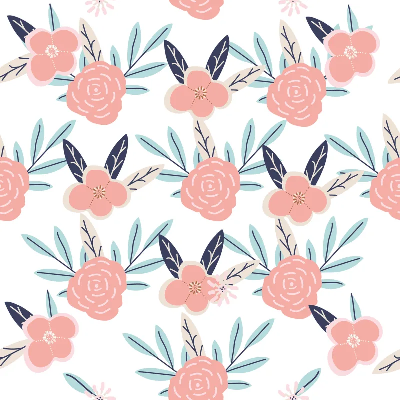 Flowers Nature Leaves Stickdatei – Herzen & Liebe