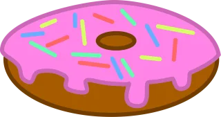 Donut Pink glazed Food Stickdatei