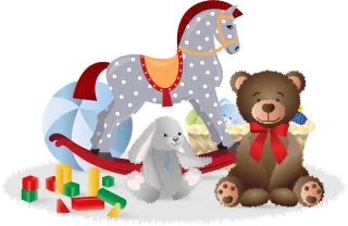 Toys Teddy bear Rocking horse Stickdatei
