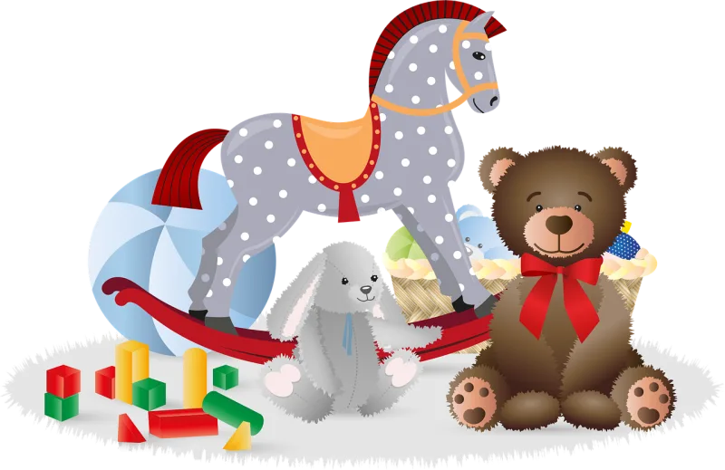 Toys Teddy bear Rocking horse Stickdatei – Kinder