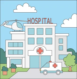 Hospital Building Ambulance Stickdatei