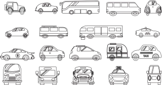 Vehicles Cars Trucks Stickdatei