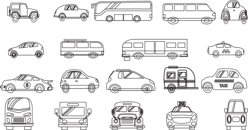 Vehicles Cars Trucks Stickdatei – Fahrzeuge