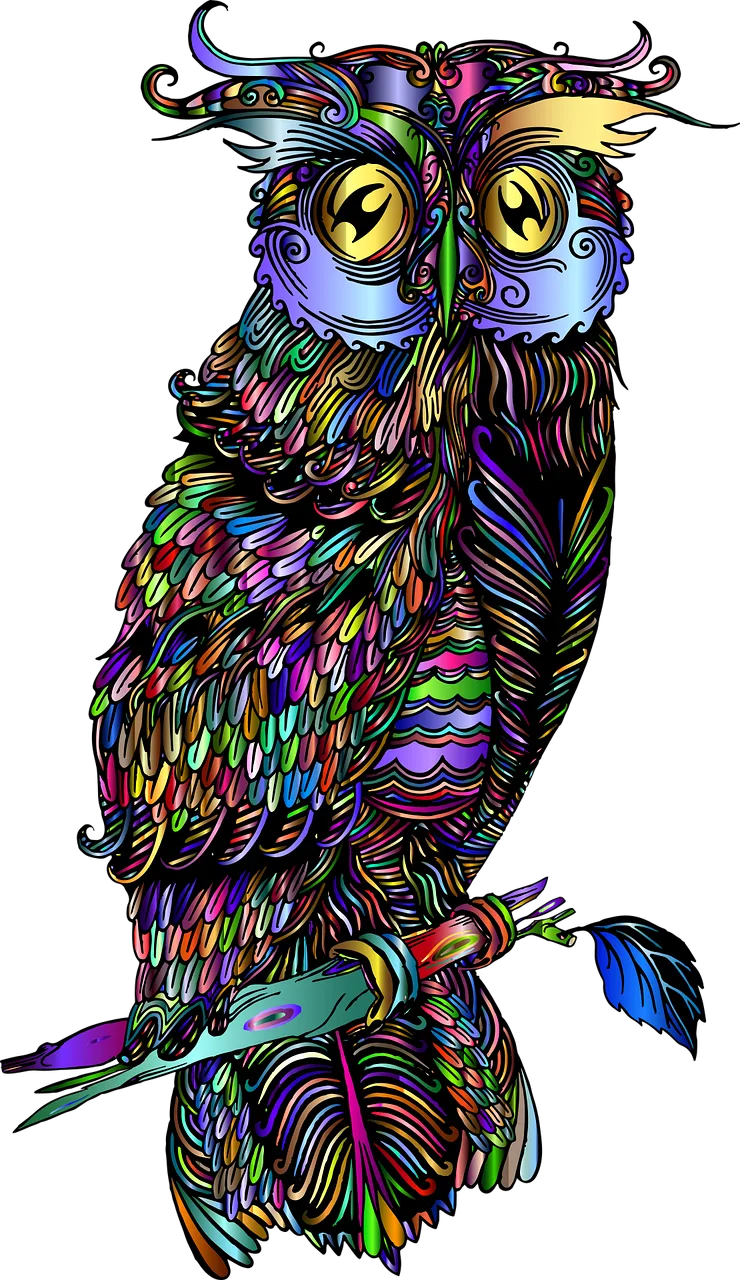 Bird Owl Drawing Stickdatei – Tiere