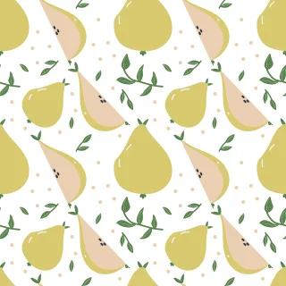 Pear Fruit Pattern Stickdatei – Essen & Trinken