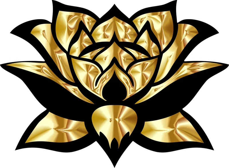 Lotus Flower Gold Stickdatei – Blumen