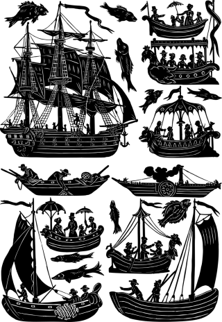 Ship Boat Silhouette Stickdatei – Fahrzeuge