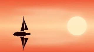 Boat Ocean Sunset Stickdatei