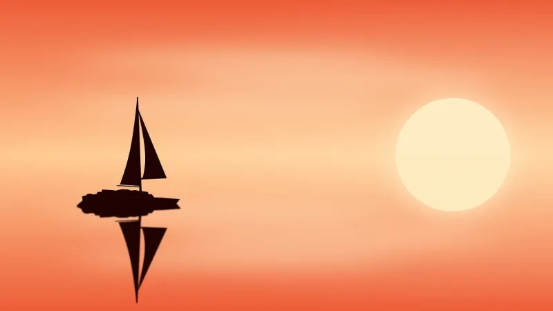 Boat Ocean Sunset Stickdatei – Fahrzeuge