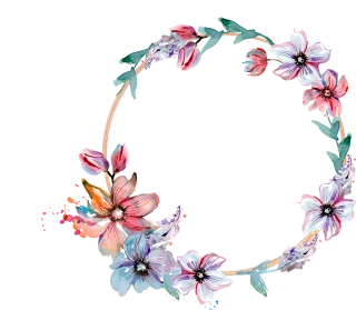 Flowers Wreath Frame Stickdatei
