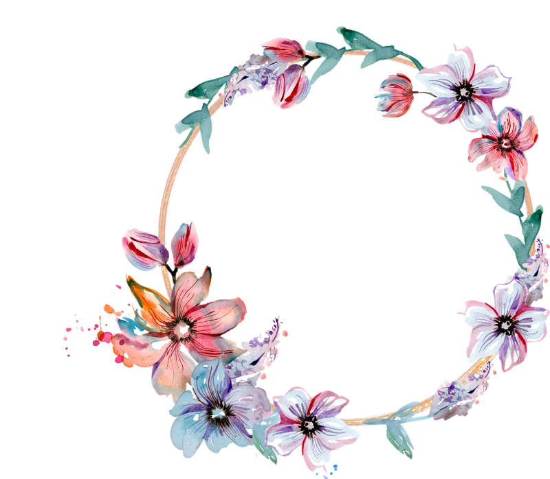 Flowers Wreath Frame Stickdatei – Blumen