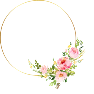 Flowers Circle Frame Stickdatei