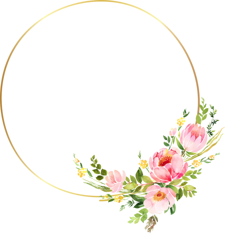 Flowers Circle Frame Stickdatei – Blumen