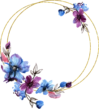Flowers Circle Frame Stickdatei – Herzen & Liebe