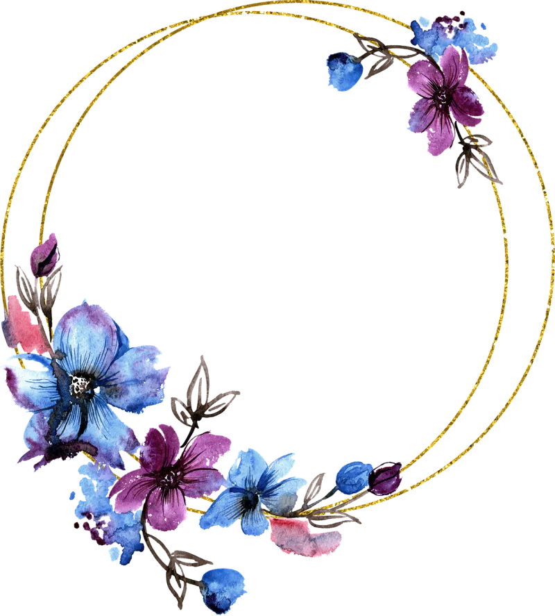 Flowers Circle Frame Stickdatei – Herzen & Liebe