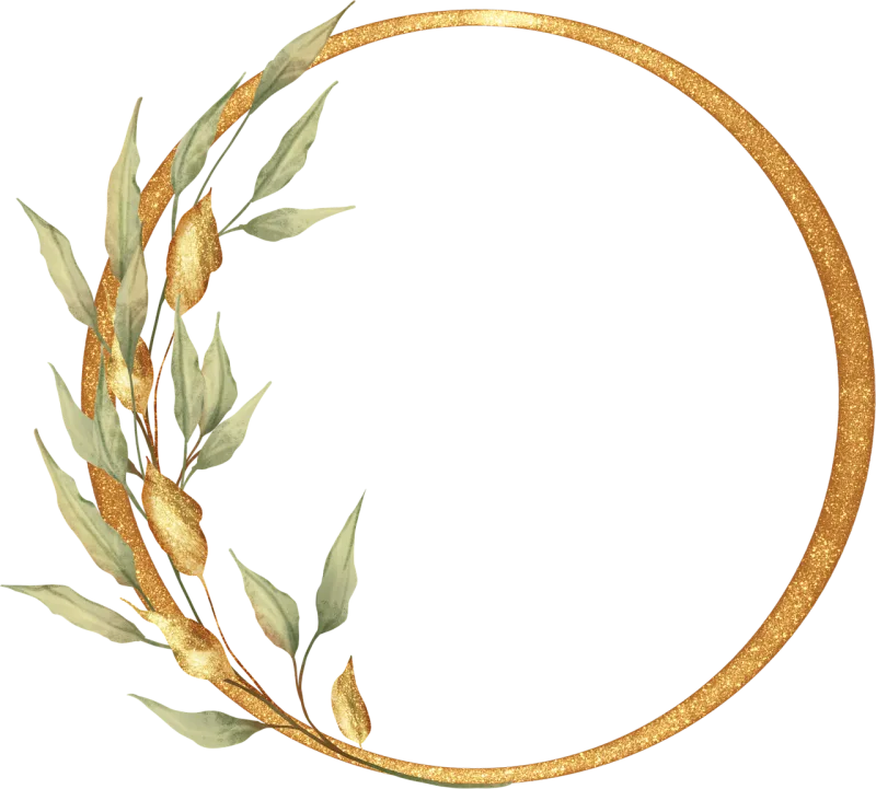 Leaves Circle Frame Stickdatei – Herzen & Liebe