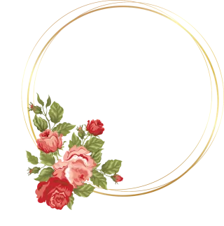 Flowers Circle Frame Stickdatei