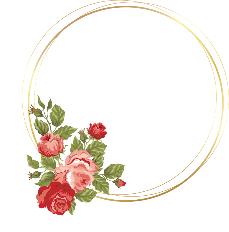 Flowers Circle Frame Stickdatei – Blumen
