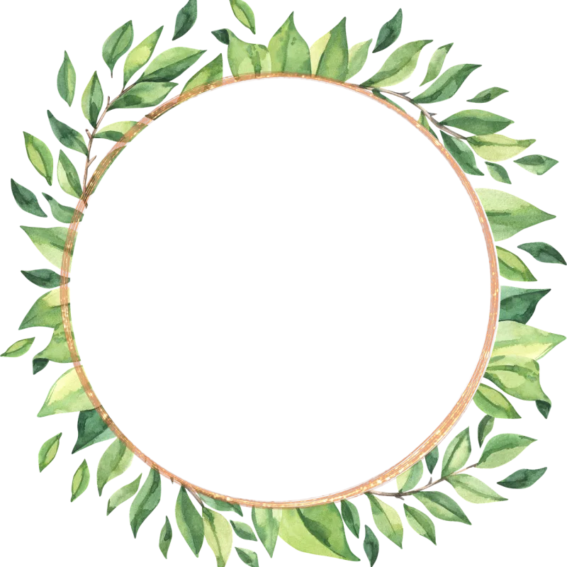 Leaves Wreath Frame Stickdatei – Herzen & Liebe